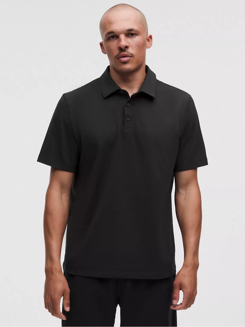 NICE! Lululemon Soft Jersey Short-Sleeve Polo Shirt Mens M Black Golf Stretch